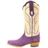 Фото #3 товара Ferrini Candy Snip Toe Cowboy Womens Off White, Purple Casual Boots 83661-48