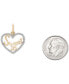 Фото #3 товара Wrapped diamond Sweet 16 Heart Charm Pendant (1/20 ct. t.w.) in 10k Gold, Created for Macy's