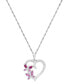 Фото #1 товара Multi-Gemstone Butterfly Heart 18" Pendant Necklace (1/2 ct. t.w.) in Sterling Silver (Also in Additional Gemstones)