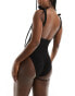 Фото #2 товара & Other Stories crinkle swimsuit in black