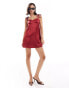 Фото #1 товара ASOS DESIGN bow strap satin mini dress in red