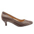 Фото #1 товара Trotters Kiera T1805-117 Womens Brown Leather Slip On Pumps Heels Shoes 7.5