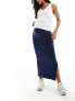 Фото #3 товара Mamalicious Maternity jersey over the bump maxi skirt in navy