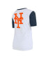 ფოტო #2 პროდუქტის Women's White New York Mets Colorblock T-shirt