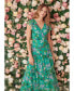 Фото #5 товара Women's Floral-Print Surplice-Neck Tiered Gown