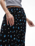 Фото #3 товара Topshop ditsy maxi bias skirt in blue floral print