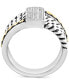 ფოტო #4 პროდუქტის EFFY® Diamond Rectangular Cluster Multirow Ring (1/8 ct. t.w.) in Sterling Silver & 18k Gold-Plate