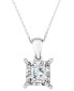 ფოტო #1 პროდუქტის Diamond Princess Solitaire Plus 18" Pendant Necklace (3/4 ct. t.w.) in 14k White Gold