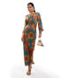 ASOS DESIGN belted maxi dress in blurred floral print verschwommenes Blumenmuster, 40 - фото #2