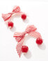 Фото #3 товара Reclaimed Vintage hair clip 2 pack with red gingham bows and cherries