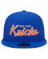 Фото #3 товара Men's Blue New York Knicks Evergreen Script Side Patch 9FIFTY Snapback Hat