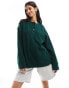 ASOS DESIGN supersoft oversized henley in dark green