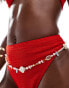 South Beach crinkle high waist bikini bottom in red