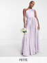 Фото #1 товара Anaya Petite Bridesmaid satin one shoulder thigh split dress in lilac
