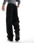 ASOS DESIGN loose cargo trousers with elasticated waist in black