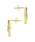 ფოტო #3 პროდუქტის 14K Gold Plated or Rhodium Plated Oval Sharee Studs Earrings