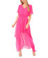 ფოტო #1 პროდუქტის Women's Smocked Waist Flutter Sleeve Dress