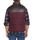 Men's Sherpa Lined with Faux Leather Detailing Vest