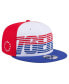 Фото #1 товара Бейсболка мужская New Era Philadelphia 76ers бело-синяя с градиентным шрифтом Tech Font 9FIFTY Snapback Hat