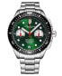 ფოტო #1 პროდუქტის Men's Monaco Silver-tone Stainless Steel, Green Dial, 47mm Round Watch