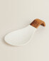 Wood and silicone spoon rest