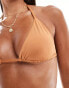 Фото #4 товара ASOS DESIGN Lori 2 pack triangle bikini top in animal & camel