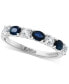 ფოტო #1 პროდუქტის EFFY® Blue & White Sapphire (1-1/10 ct. t.w.) Band in 14k White Gold. (Also available in Emerald and Ruby)