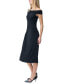 Фото #3 товара Women's Asymmetric-Neck Shirred Midi Dress
