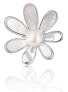 Pearl brooch 2in1 with real white pearl and mother-of-pearl JL0660