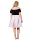 Фото #2 товара Plus Size Off-The-Shoulder Short-Sleeve Fit & Flare Dress