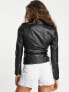 Barney's Originals Emma real leather jacket with belt in black