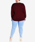 Фото #5 товара Plus Size Tully Curved Hem Long Sleeve Sweater