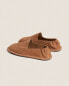 Фото #5 товара Topstitched leather babouche slippers