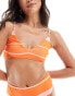 Фото #2 товара ASOS DESIGN Mia crop bikini top in pink & orange stripe