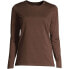 Фото #5 товара Plus Size Relaxed Supima Cotton Long Sleeve Crew Neck T-Shirt