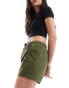 Gramicci cotton twill shorts with strap buckle in khaki