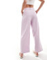 Miss Selfridge Petite slouchy wide leg trouser in lilac Сиреневый, 36 - фото #3