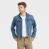 Фото #1 товара Men's Midwash Denim Trucker Jacket - Goodfellow & Co Blue XL