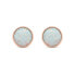 Charming bronze stud earrings with synthetic opals EA579R Розовое золото, белый - фото #2