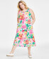 Фото #1 товара Plus Size 100% Linen Printed Midi Tank Dress, Created for Macy's