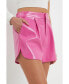 Фото #5 товара Women's High-Waisted Faux Leather Shorts