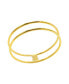ფოტო #2 პროდუქტის Tarnish Resistant 14K Gold-Plated Stainless Steel Double Row Bangle Bracelet
