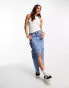 Monki ribbed racer vest in white