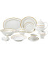 Porcelain China 57 Piece Gloria Wavy Dinnerware Set, Service for 8