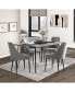 Modern Sleek Design Dining Table 1 Piece Light Gray Wooden Top Black Finish Metal Legs Dining Furniture