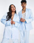 Фото #2 товара Reclaimed Vintage inspired unisex satin blazer in baby blue