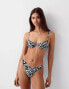 Фото #1 товара Bershka underwired bikini top co-ord in zebra print