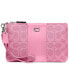 ფოტო #1 პროდუქტის Signature Coated Canvas Small Zip-Top Wristlet