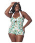 Фото #2 товара Plus Size Ruched Cutout Garbo One Piece Swimsuit