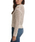 Фото #3 товара Women's Open-Stitch Knit Polo Sweater
